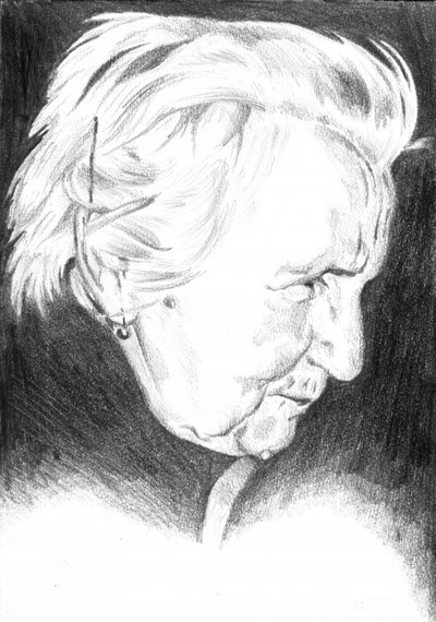 Desenho de silhueta de retrato, esboço 20 de Kulik