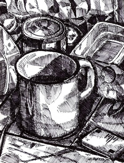 Natureza morta com caneca rústica de Kulik