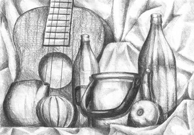 Esboço de uma natureza morta rústica de Kulik