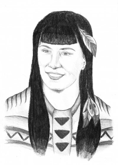 Mulher indígena sorridente de Kulik