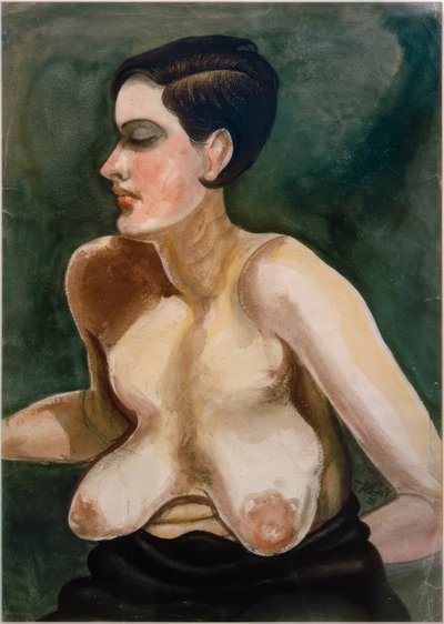 Großer sitzender Halbakt von Kurt Günther