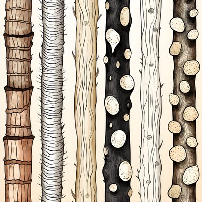 Secções de tronco de árvore, clipart boho, padrão de desenho boho, tronco boho 1 de Kurt Heppke