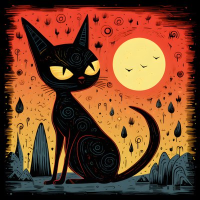 Gato esfinge caprichoso dos desenhos animados 2 de Kurt Heppke
