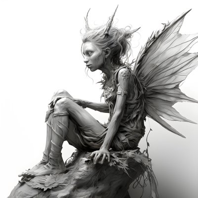 Esboço de corpo inteiro de um Pixie 3 de Kurt Heppke