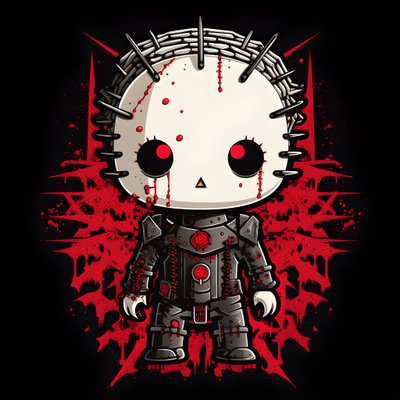 Camisola Hello Kitty als Pinhead Desenho 2 de Kurt Heppke