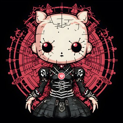 Camisola Hello Kitty als Pinhead Desenho 3 de Kurt Heppke