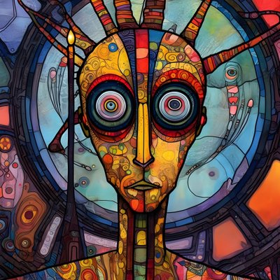 Carnival Cajun Swamp Mutant Sci-Fi Droid, estilo artístico de Tim Burton e Beksinski 4 de Kurt Heppke