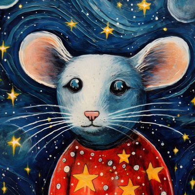 Retrato do Rato Animal Noite Estrelada 4 de Kurt Heppke