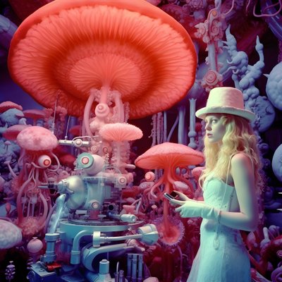 Super-Resolução Microscópio Eletrónico Fotografia de Mulher no estilo artístico de David LaChapelle 4 de Kurt Heppke