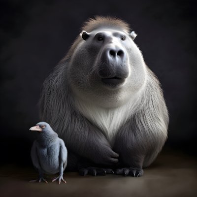 Capivara misturada com um gorila de dorso prateado 3 de Kurt Heppke
