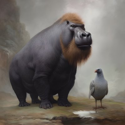 Capivara misturada com um gorila de dorso prateado 4 de Kurt Heppke