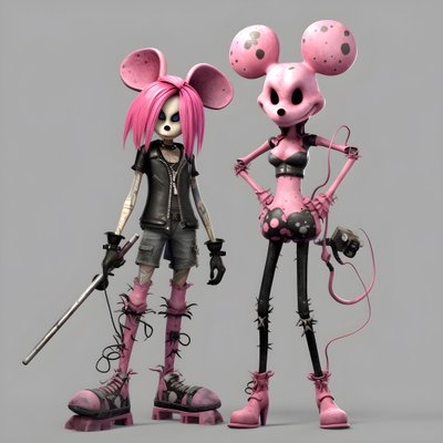 pesadelo antes do natal punk rosa minnie e mickey mouse 3 de Kurt Heppke