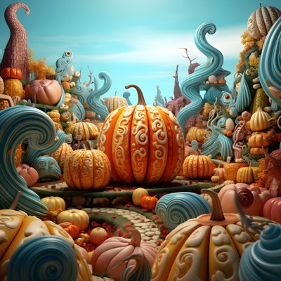 abóboras coloridas em 3D 4 de Kurt Heppke