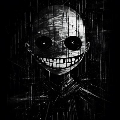 o rosto sorridente é desenhado em papel preto 1 de Kurt Heppke
