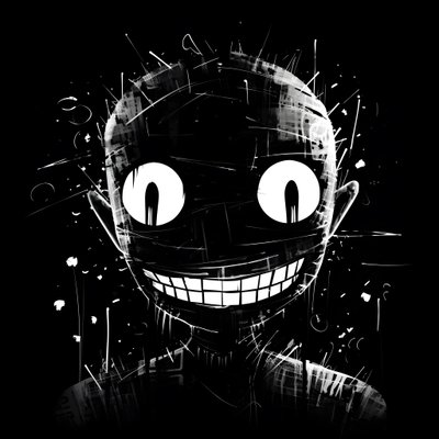 o rosto sorridente é desenhado em papel preto 2 de Kurt Heppke