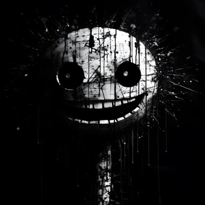 o rosto sorridente é desenhado em papel preto 3 de Kurt Heppke