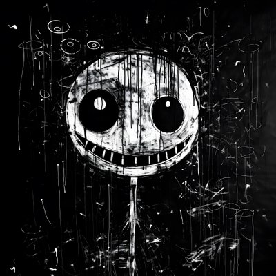 o rosto sorridente é desenhado em papel preto 4 de Kurt Heppke