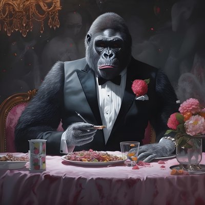 um gorila a comer 4 de Kurt Heppke