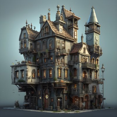 um quarteirão com um edifício e uma escadaria de pedra 3 de Kurt Heppke