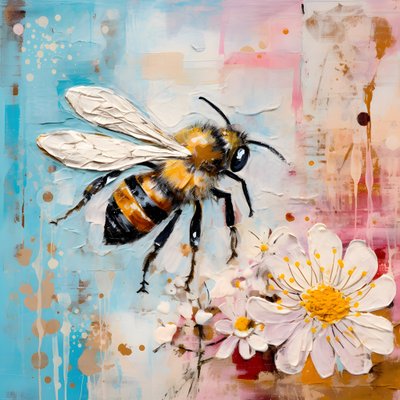 ilustração de uma abelha em pastel impasto técnica a óleo 2 de Kurt Heppke