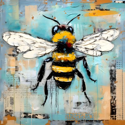ilustração de uma abelha em pastel impasto técnica a óleo 4 de Kurt Heppke