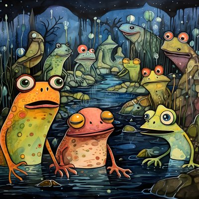 Pintura de página inteira a aguarela e tinta da China de Froeschen 1 de Kurt Heppke
