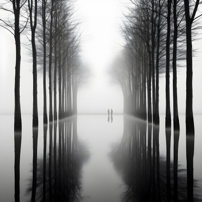 fotografias a preto e branco de árvores na água 2 de Kurt Heppke