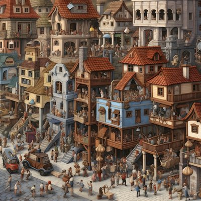 cidade com muita gente realista 2 de Kurt Heppke