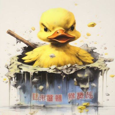 trendiges gummiente werbeplakat - o amarelo 3 de Kurt Heppke
