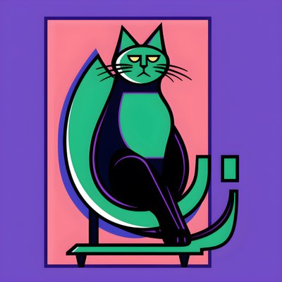 para criar um contraste apelativo, o conteúdo do gato prateado assenta no estilo de linhas limpas modernistas 1 de Kurt Heppke
