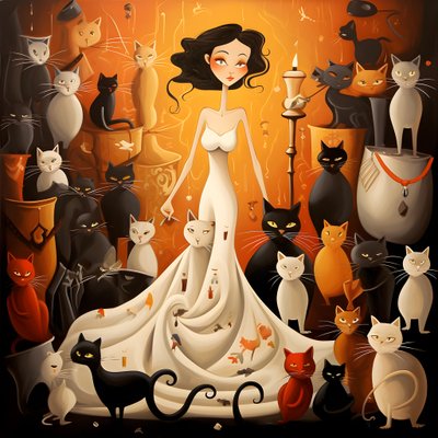 mulher gato louca de vestido 4 de Kurt Heppke