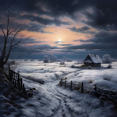 paisagem de neve. Uma quinta mediana 1 de Kurt Heppke