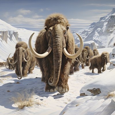 manada de mamutes lanudos na tundra 1 de Kurt Heppke