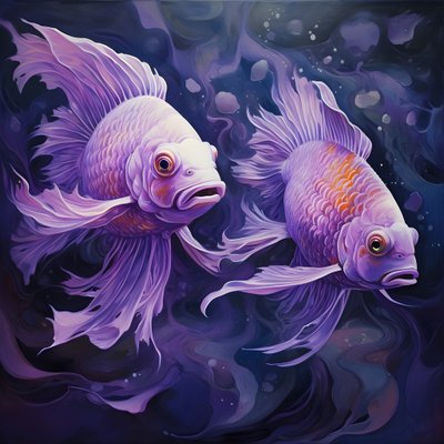 dois peixes de cor púrpura 2 de Kurt Heppke