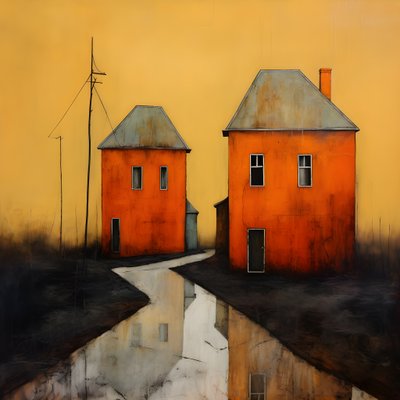 duas casas cor de laranja 4 de Kurt Heppke