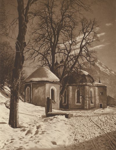 Die Lorettokapelle bei Oberstdorf; A Capela de Loretto perto de Oberstdorf (foto a p/b) de Kurt Hielscher