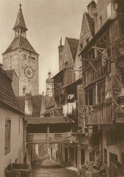 Landsberg am Lech, Der Hexenwinkel; Landsberg on the Lech, The "Hexenwinkel" (foto p/b) de Kurt Hielscher