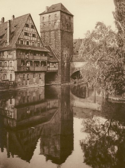 Nurnberg, Der Henkersteg; Nuremberga, A "Henkersteg" (foto a p/b) de Kurt Hielscher