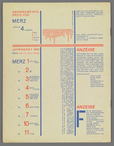 8 Merz 9 de Kurt Schwitters