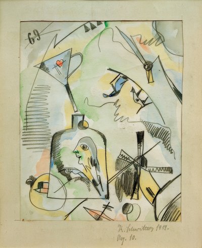 Aq. 10 (Eu moo, você deve, ele deve) de Kurt Schwitters