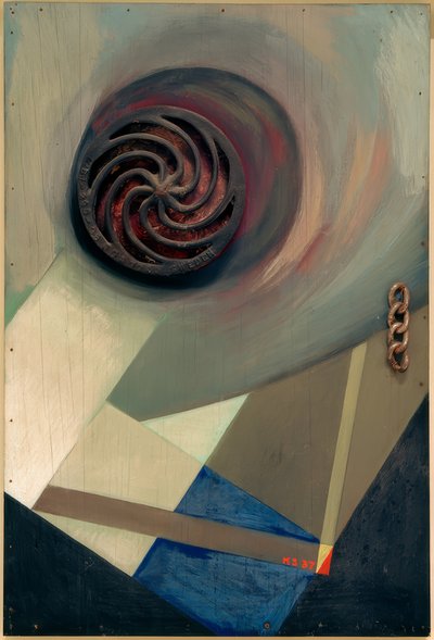 Imagem Merz com corrente de Kurt Schwitters