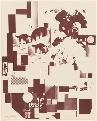 Sem título, nº 5 de 6 do portfólio Merz 3. Kurt Schwitters 6 litografias. pasta Merz. Primeiro portfólio da editora Merz (Merz 3. Kurt Schwitters 6 lithos. Merz Portfolio. Primeiro Portfólio da Editora Merz) de Kurt Schwitters