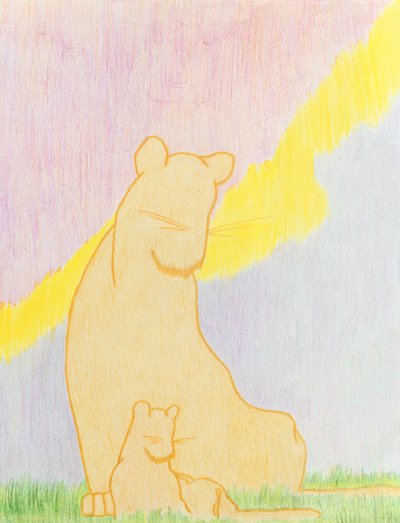 Two of a Kind, 2006 (lápis de cor sobre papel) de Kurtis L. Miller