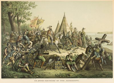 A descoberta do rio Mississippi por DeSoto de Kurz and Allison