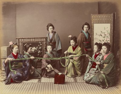 (Konkonchiki) Jogo de meninas japonês de Kusakabe Kimbei