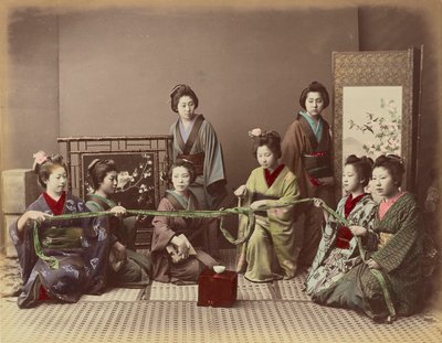 (Konkonchiki) Menina Japonesa Jogando Jogo, c.1880 de Kusakabe Kimbei