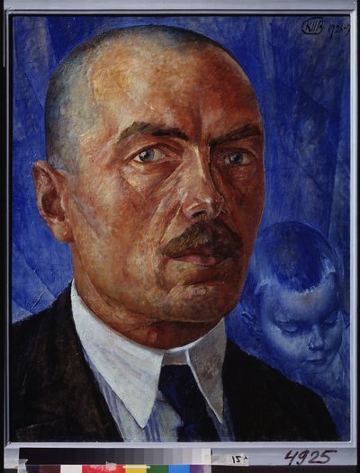 Auto-retrato. Peinture de Kuzma Sergeyevich Petrov Vodkin (Petrov-Vodkin) (Kouzma Petrov Vodkine) (Petrov-Vodkine) (1878-1939), huile sur toile. de Kuzma Sergeevich Petrov Vodkin