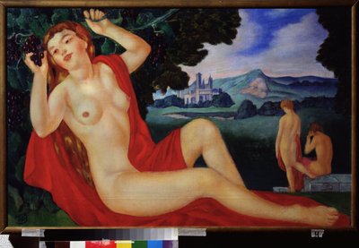Bacante. Pintura de Kuzma Sergeyevich Petrov Vodkin (Petrov-Vodkin) (Kouzma Petrov Vodkin) (Petrov-Vodkin) (1878-1939), óleo sobre tela de Kuzma Sergeevich Petrov Vodkin