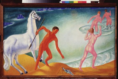 Guerrier assoiffe. Peinture de Kuzma Sergeyevich Petrov Vodkin (Petrov-Vodkin) (Kouzma Petrov Vodkine) (Petrov-Vodkine) (1878-1939), huile sur toile. de Kuzma Sergeevich Petrov Vodkin