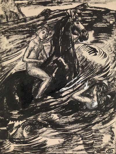 Ilustração para a princesa da maré por Mikhail Lermontov de Kuzma Sergeevich Petrov Vodkin